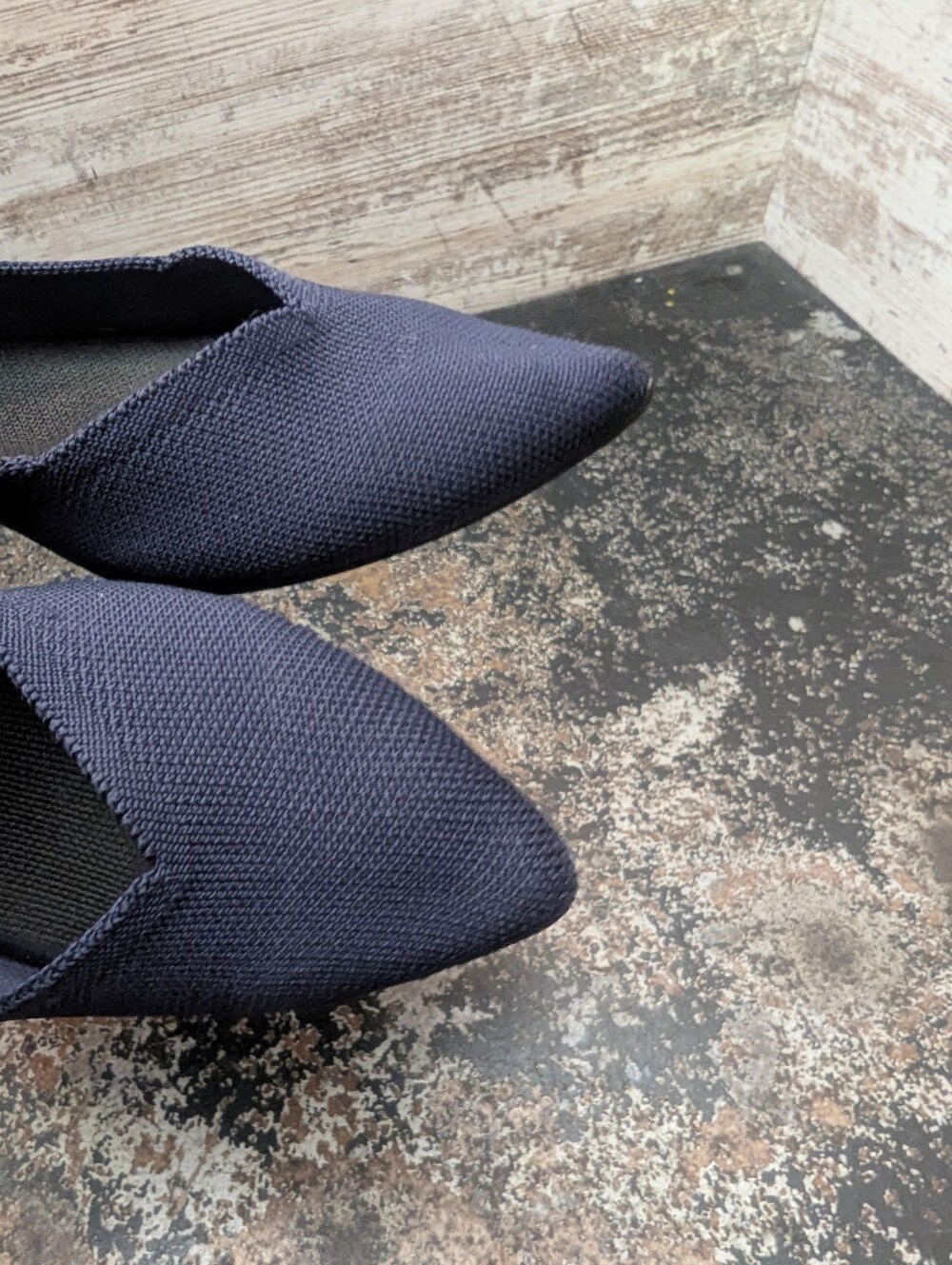 Womens Rothys The Point Flats Loafers Shoes SZ 9.5 Used Navy Blue Knit - Picture 5 of 9